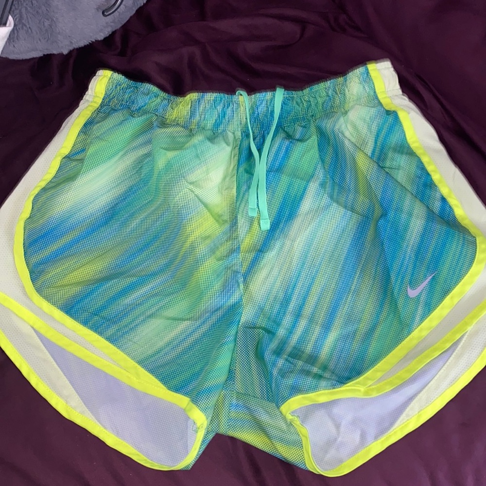 blue/neon green nike shorts size medium